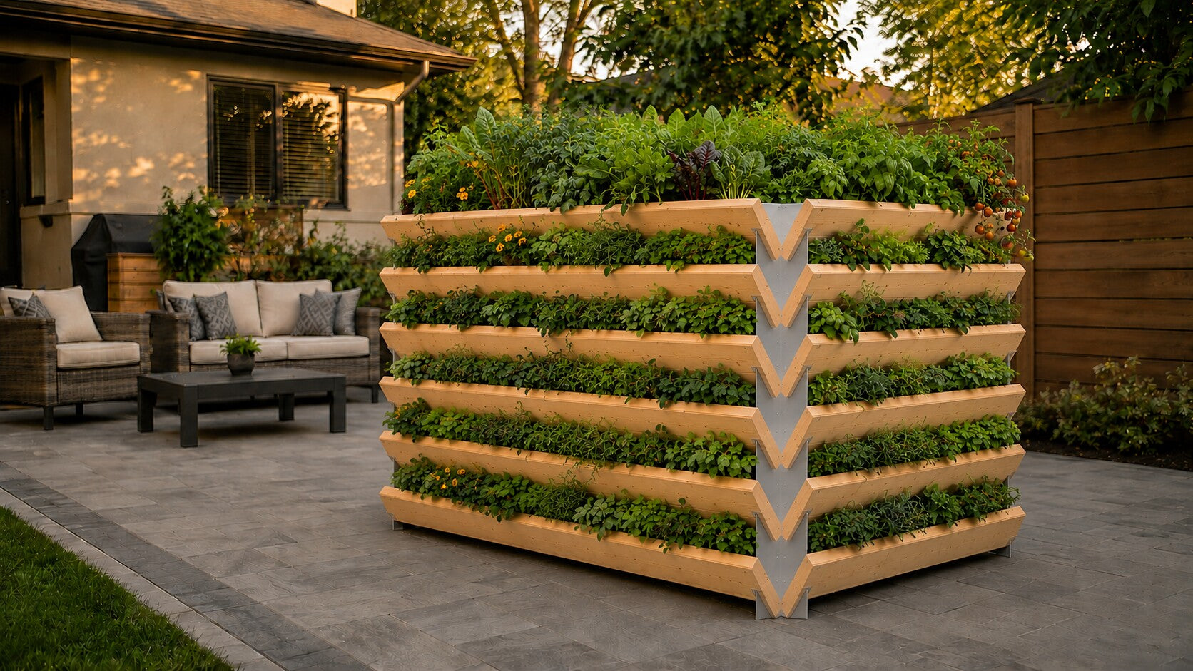 Planted rectangular garden; watch the rectangular kit assembly video