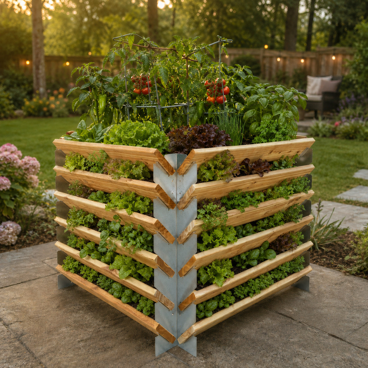 Planted square garden; watch the square kit assembly video