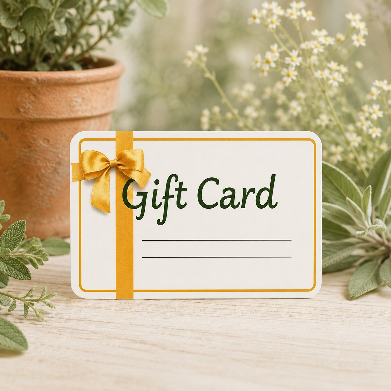 One Health modular garden gift card in an earthy garden setting
